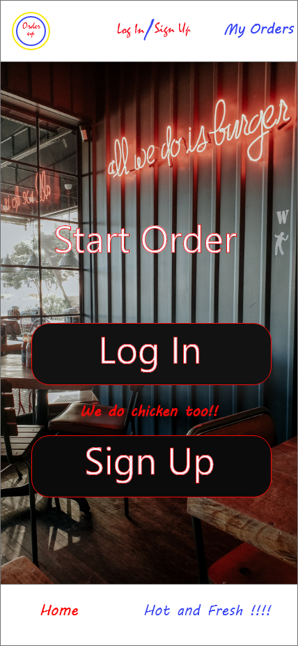 Food app screen 2